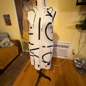 Calvin Klein Gray and Black Graphic Mini Dress